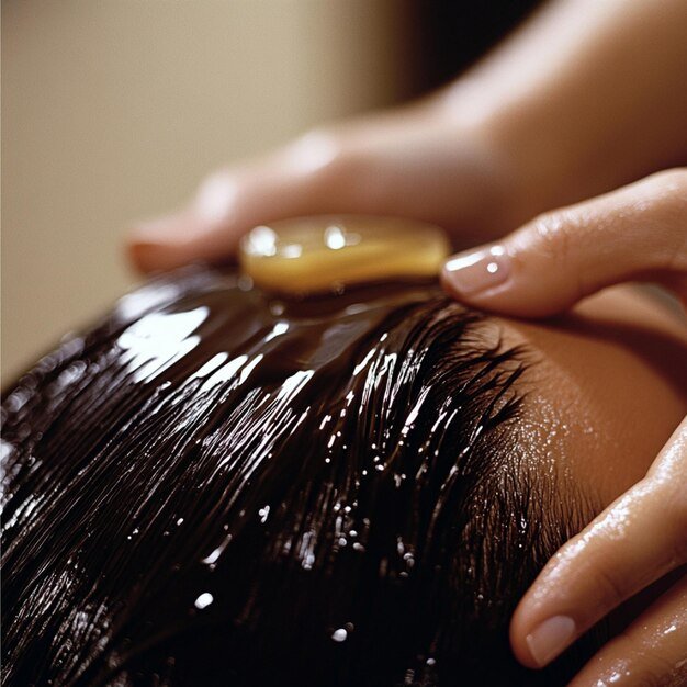 Scalp massage at Nasrin Salon to promote hair growth and scalp health.